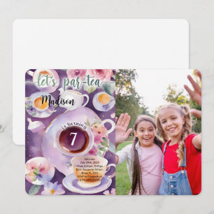 Tea Party Birthday Party Photo Invitation