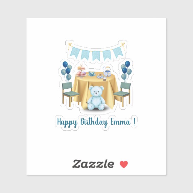 Tea Party Birthday Sticker (Sheet)