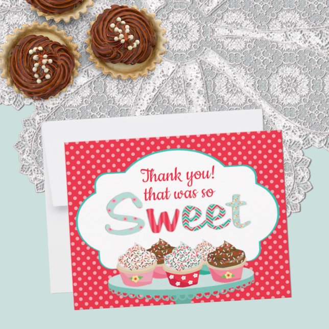 Tea Party Birthday Thankyou Flat Note Card (Creator Uploaded)