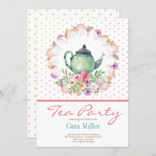 Tea Party Bridal baby Shower Invitation