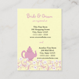 Tea Party Bridal Registry Card