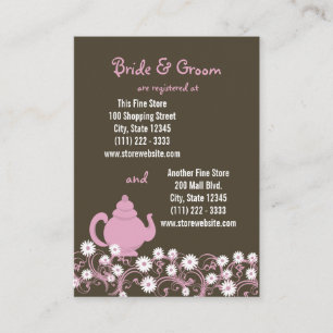 Tea Party Bridal Registry Card