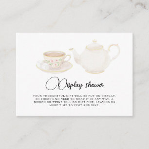 Tea Party Bridal shower Display shower Enclosure Card