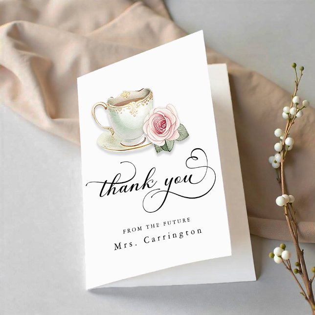 Tea Party Bridal Shower – Future Mrs Thank You Card (Thank You Card)