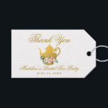 Tea Party Bridal Shower Gold Thank You Gift Tags<br><div class="desc">Tea Party Bridal Shower Watercolor Pink Floral and Gold Thank You Gift Tag</div>