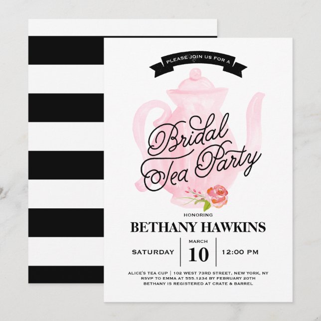 Tea Party | Bridal Shower Invitation (Front/Back)