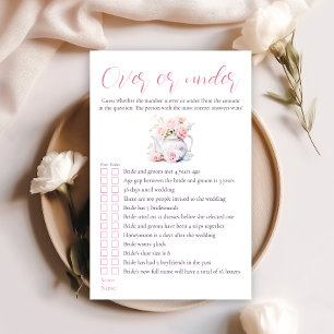 Tea Party Bridal Shower Over or Under Game