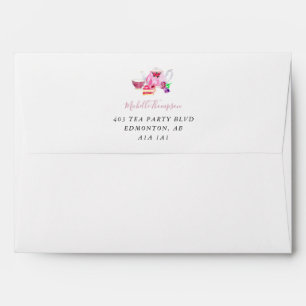 Tea Party Bridal Shower Personalised Custom Envelope