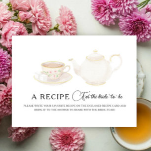 Tea Party Bridal shower Recipe Enclosure Card