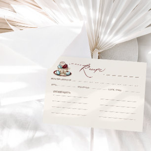 Tea Party Bridal Shower Recipe Enclosure Card