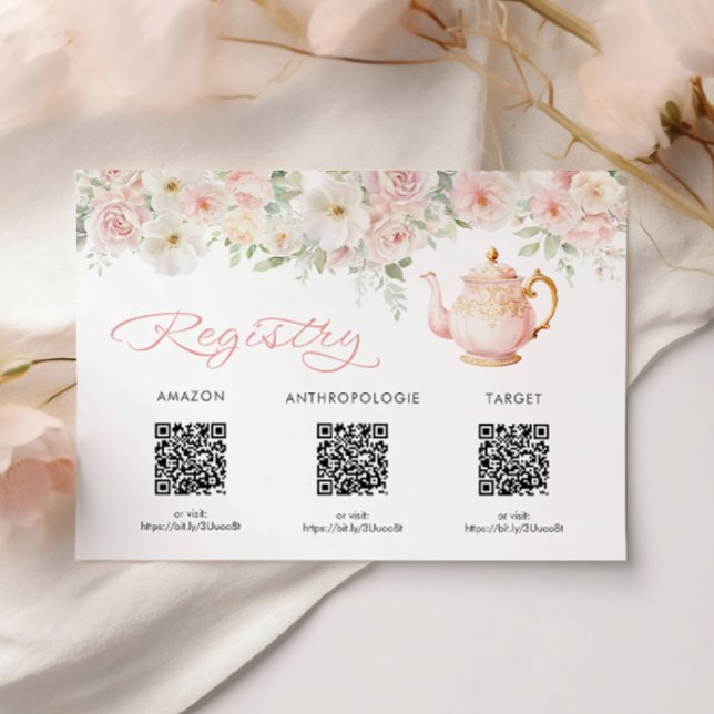 Tea Party Bridal Shower Registry Card Enclosure (Tea Party Bridal Shower Registry Card Enclosure
)