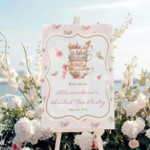 Tea Party Bridal Shower Welcome Acrylic Sign