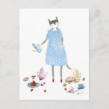 Tea Party Cat in a Karen Walker Dress
