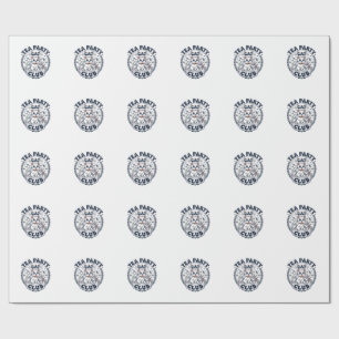 Tea Party Cat Pet Lover Shirt Art - Tea Party Cat Wrapping Paper