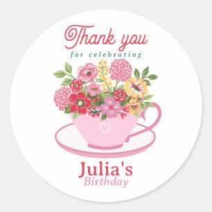 Tea Party Classic Round Sticker
