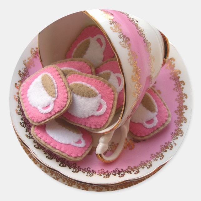 Tea Party! Classic Round Sticker (Front)