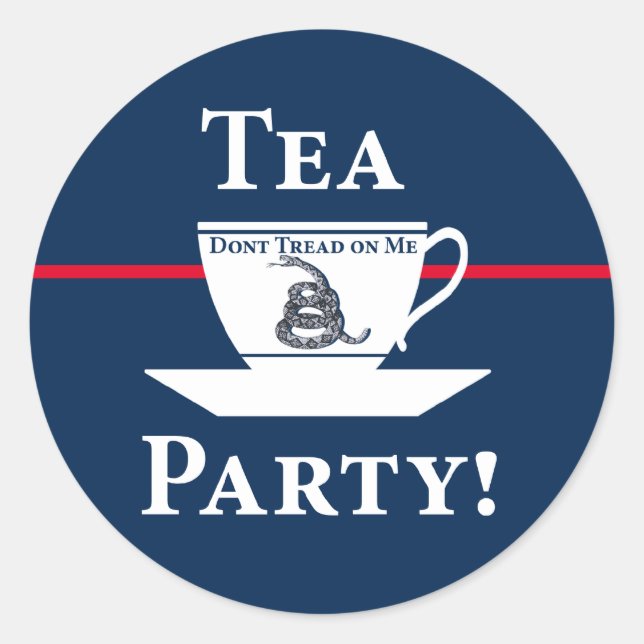 Tea Party! Classic Round Sticker (Front)