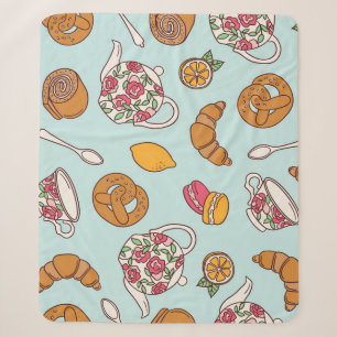 Tea Party, Confectionery Seamless Background. Sherpa Blanket