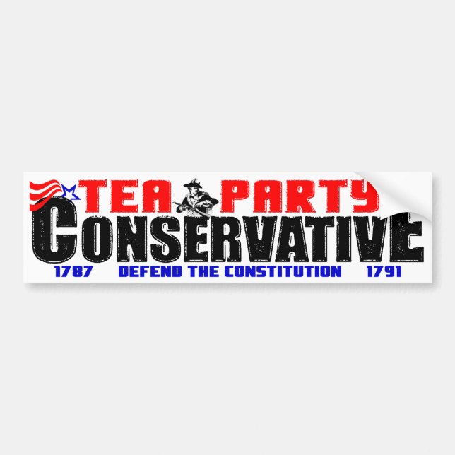Tea Party Conservative Bumper Sticker (Front)