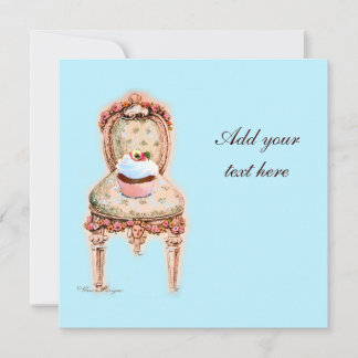 Tea Party Cupcake Victorian Design Invitations