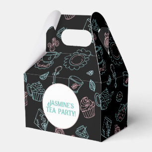 Tea Party Doodle Pattern Birthday Party Favour Bo Box