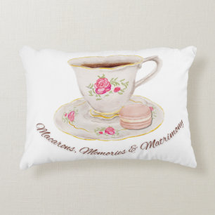 Tea Party Elegant Bridal Shower Bachelorette Decorative Cushion
