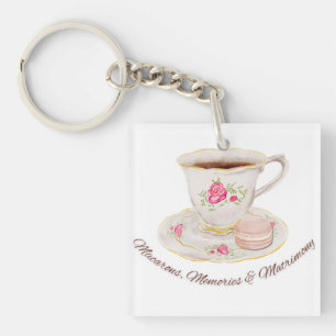 Tea Party Elegant Bridal Shower Bachelorette Key Ring