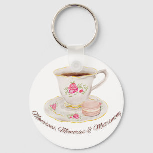 Tea Party Elegant Bridal Shower Bachelorette Key Ring