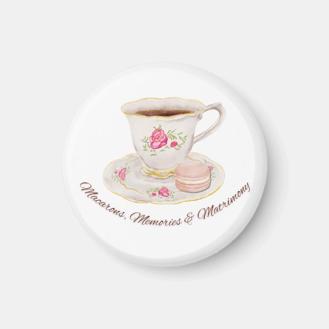 Tea Party Elegant Bridal Shower Bachelorette Magnet (Front)