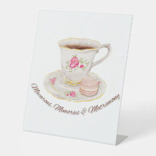 Tea Party Elegant Bridal Shower Bachelorette Pedestal Sign