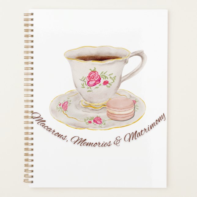 Tea Party Elegant Bridal Shower Bachelorette Planner (Front)