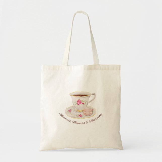 Tea Party Elegant Bridal Shower Bachelorette Tote Bag (Front)