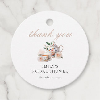 Tea Party Elegant Bridal Shower Favour Tags