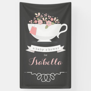 Tea Party Floral Baby Shower Banner