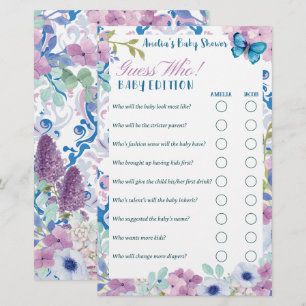 Tea party Guess who baby edition Baby shower games