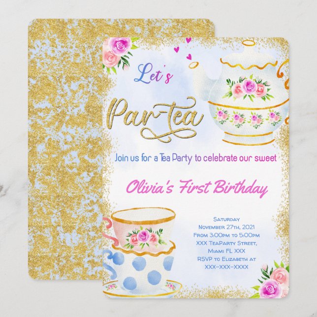 Tea Party Invitation (Front/Back)