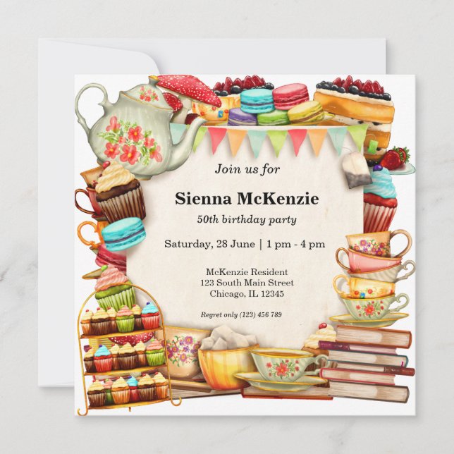 Tea party invitation (Front)