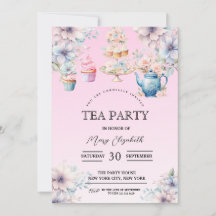 Tea Party Invitation, Birthday Party Invitation