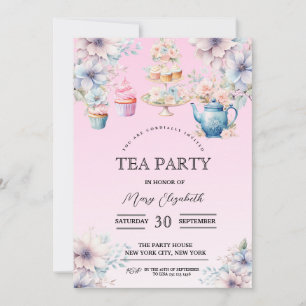 Tea Party Invitation, Birthday Party Invitation