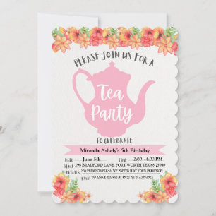 Tea Party Invitations for Girls