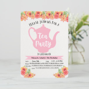 Tea Party Invitations for Girls