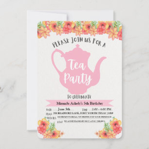Tea Party Invitations for Girls