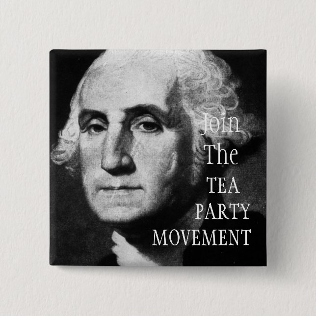 TEA PARTY MOVEMENT 15 CM SQUARE BADGE (Front)