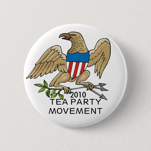 TEA PARTY MOVEMENT 6 CM ROUND BADGE (Front)