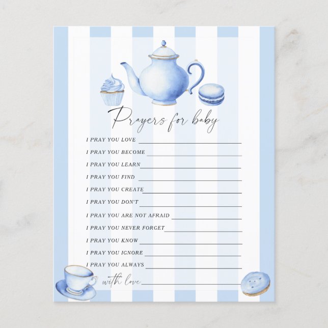 Tea party - Party game | prayers for baby game (Front)