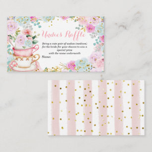 Tea Party Pastel Flowers Undies Raffle Enclosure Card