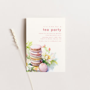 Tea Party Patisserie Invitation with Macaroons