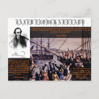 Tea Party Patrick Henry Invitation Postcard