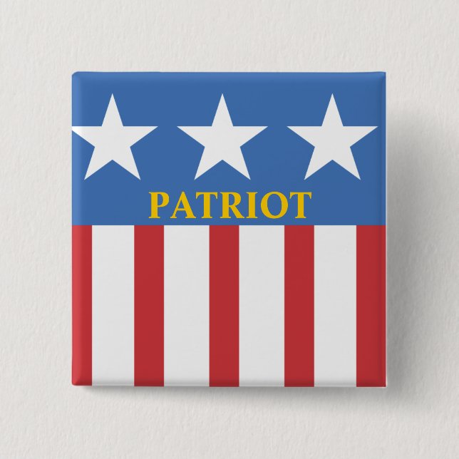 TEA PARTY PATRIOT 15 CM SQUARE BADGE (Front)
