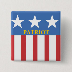 TEA PARTY PATRIOT 15 CM SQUARE BADGE
